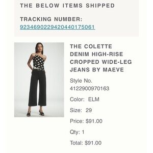Maeve Elm High-Rise Cropped Wide Leg Denim Pants